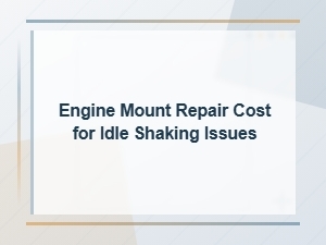 Engine Mount Repair Cost for Idle Shaking Issues and Symptoms